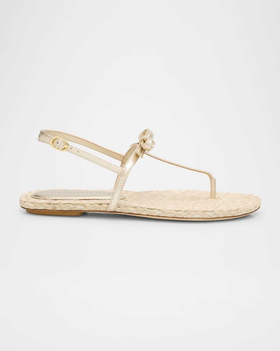 Felicity Metallic Bow T-Strap Sandals